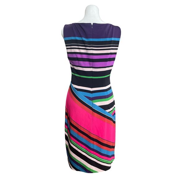 Muse Women's Sheath Dress Colorful Size 6 Knee Length Sleeveless Office Business - Picture 5 of 9